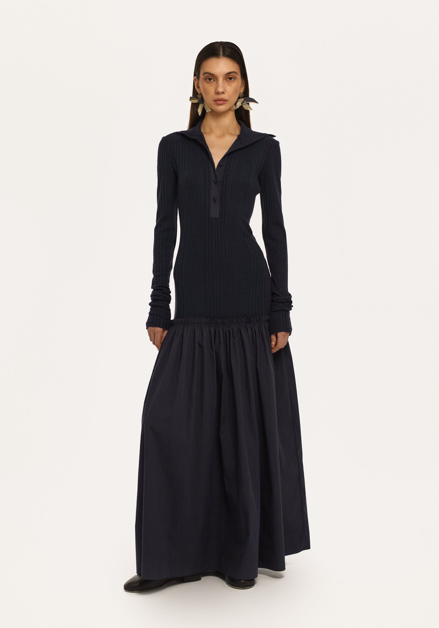 Темно-синя сукня туту на ґудзиках