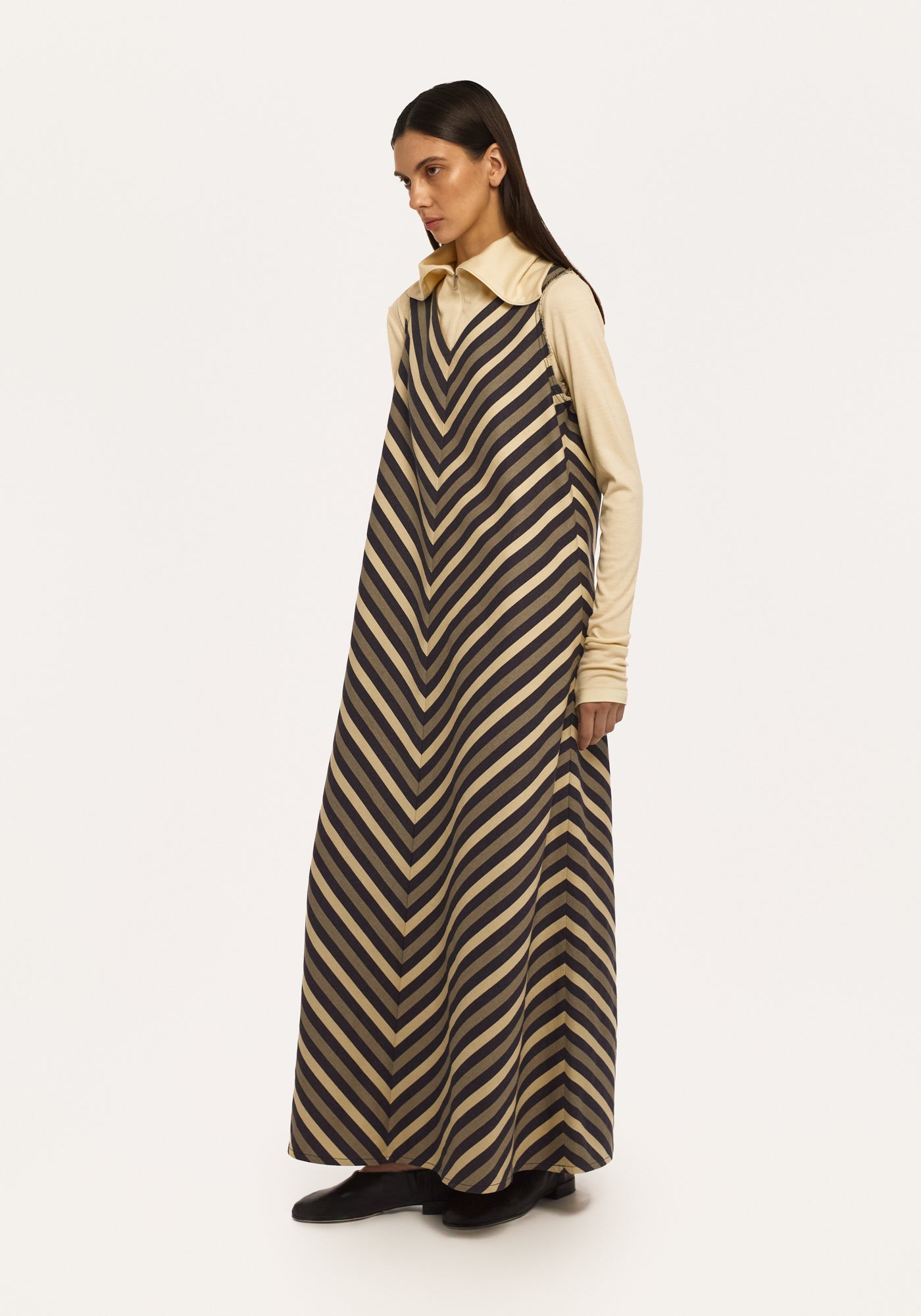 Сарафан джинсовий в смужку