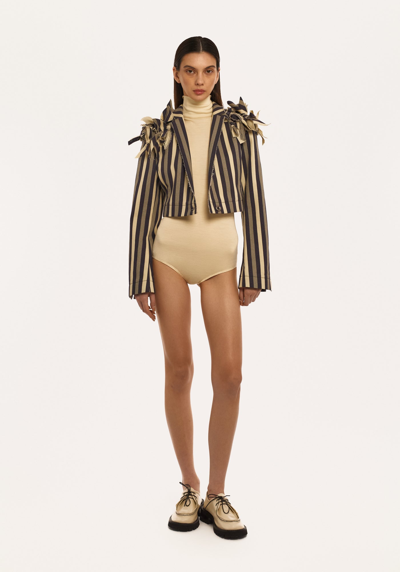 Кроп жакет в смужку