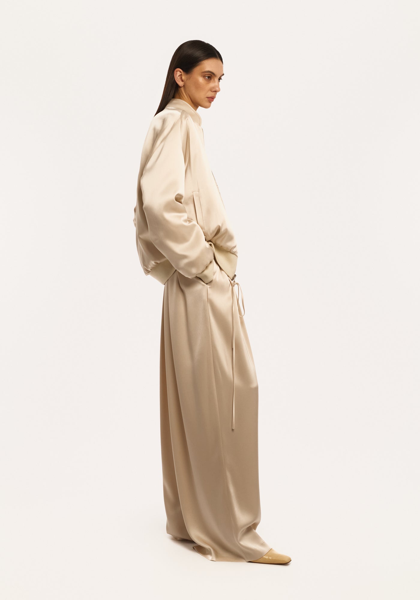 Бомбер двохсторонній с шовку та хутра