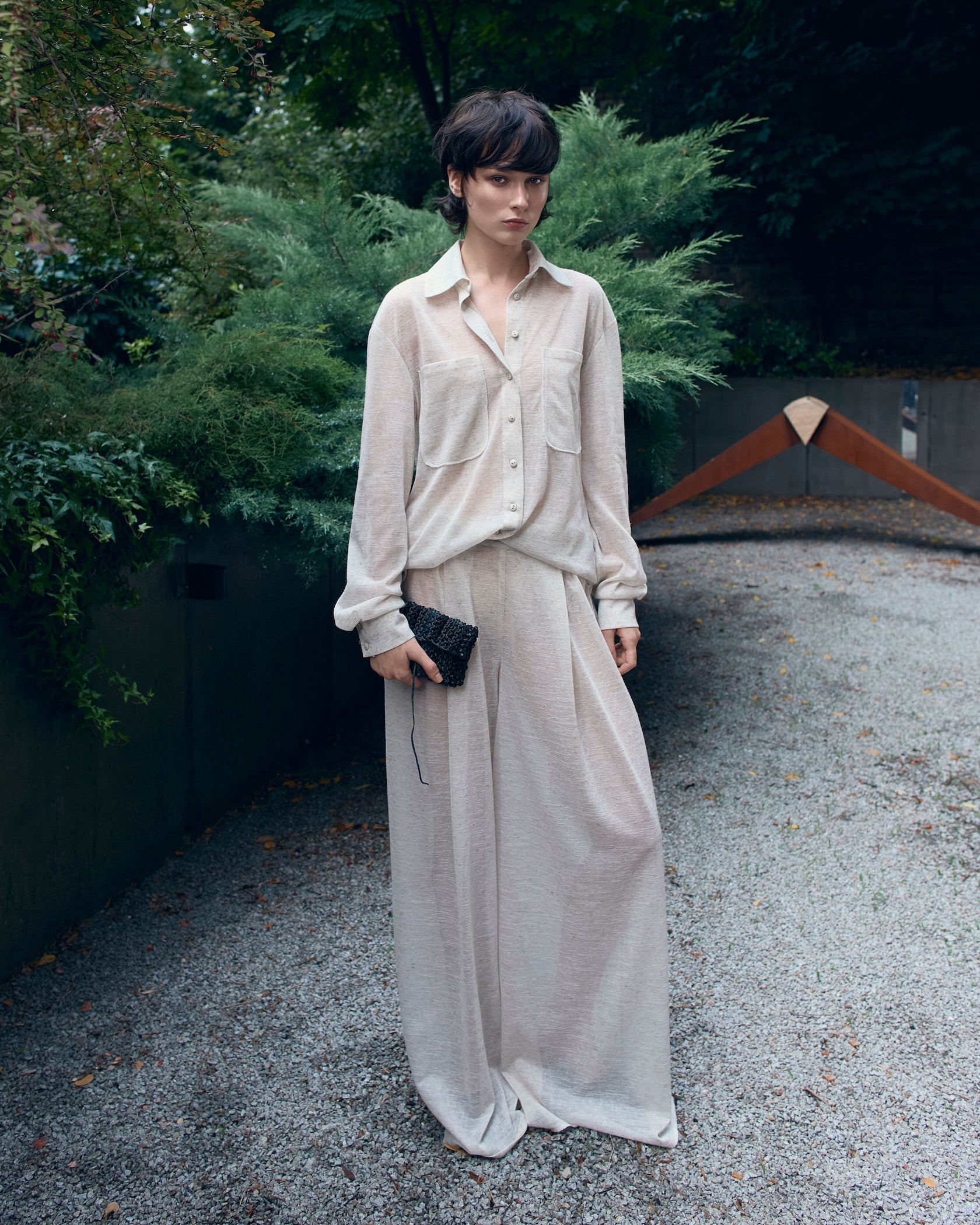 Брюки прозорі лляні