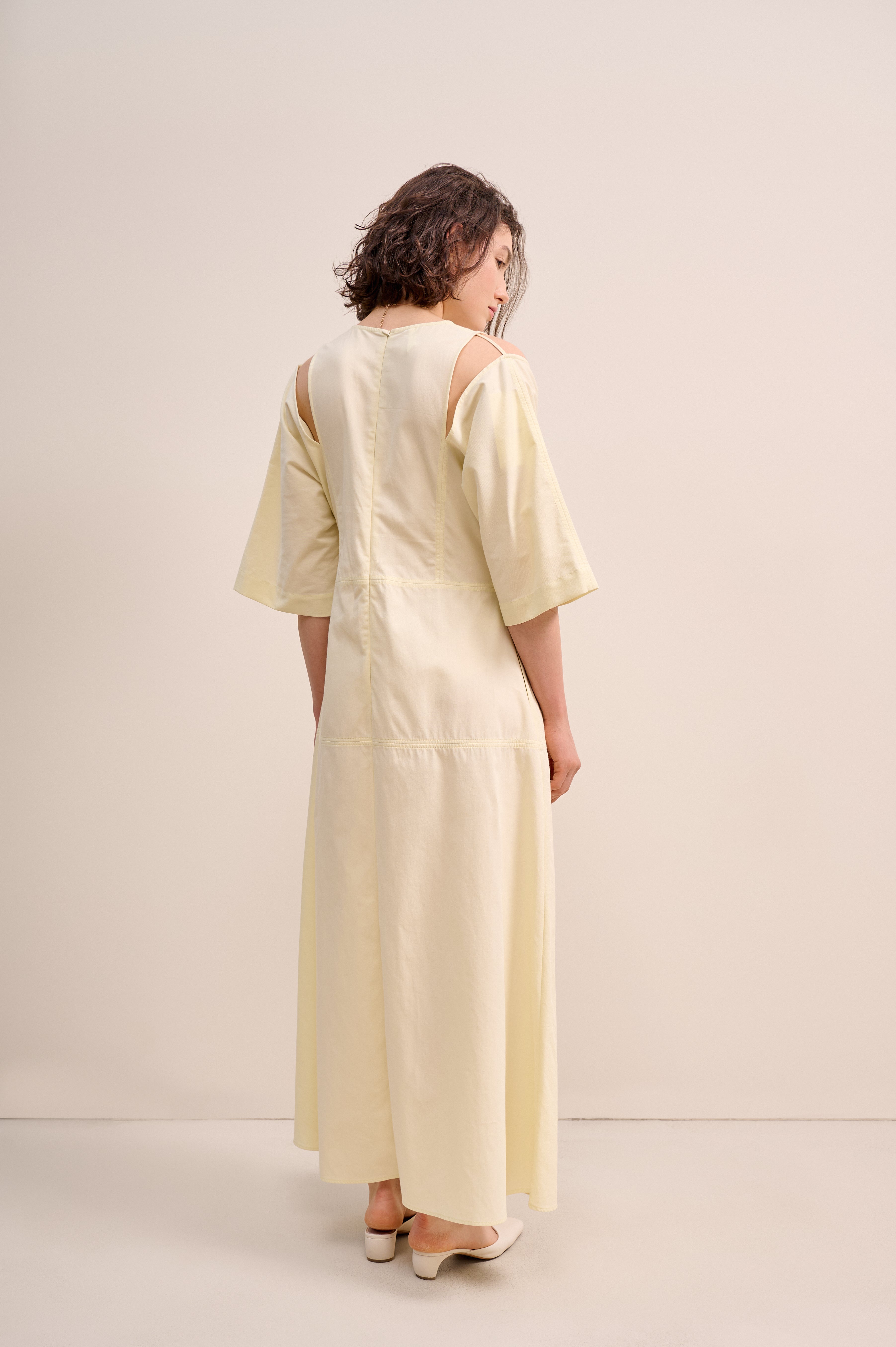 Green dress with shoulder cut-outs