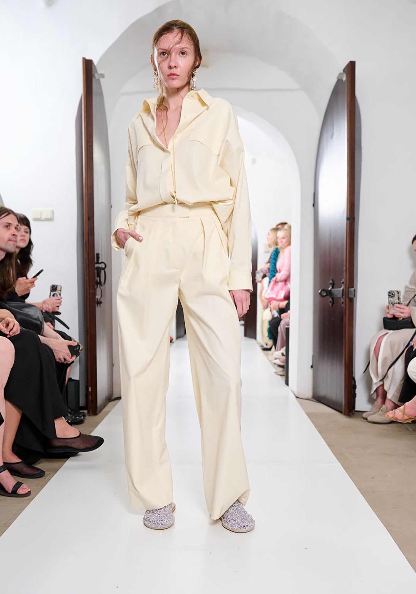 Сорочка ванільна з шовком