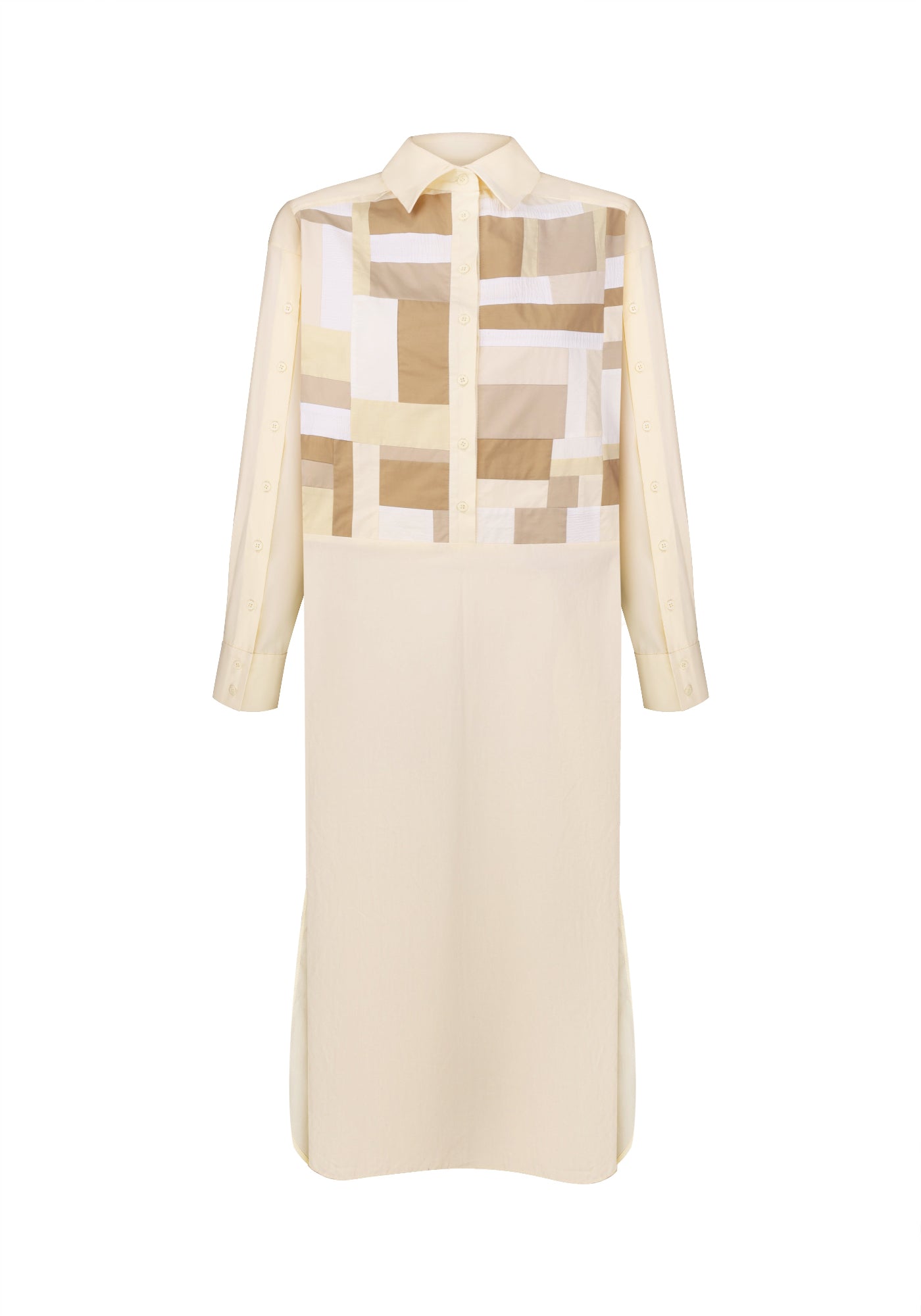 Ванільна сукня-сорочка печворк з фартухом