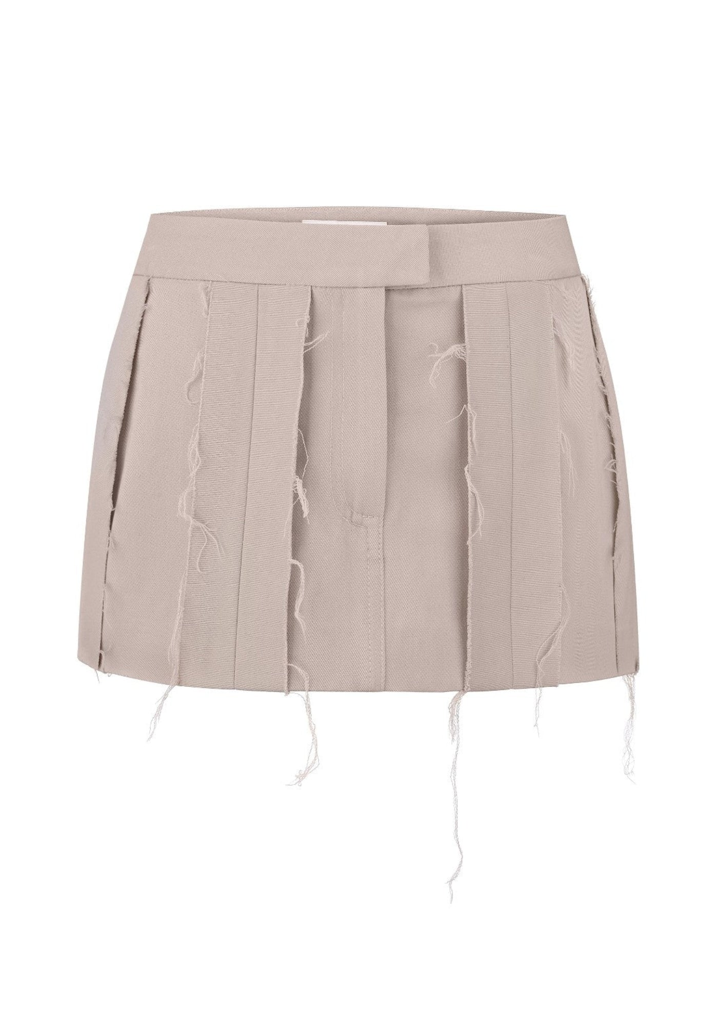 Міні спідниця бежева з необробленими швами