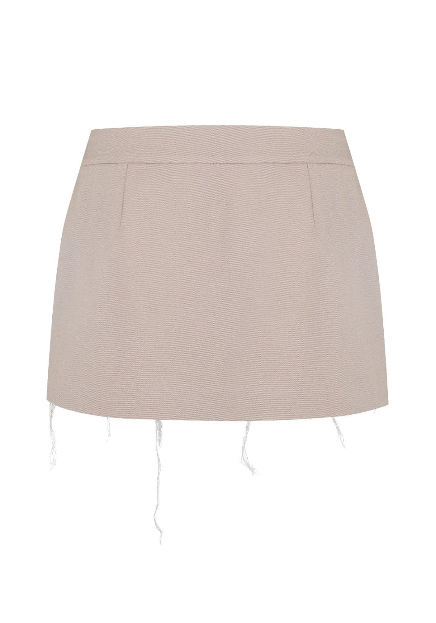 Міні спідниця бежева з необробленими швами
