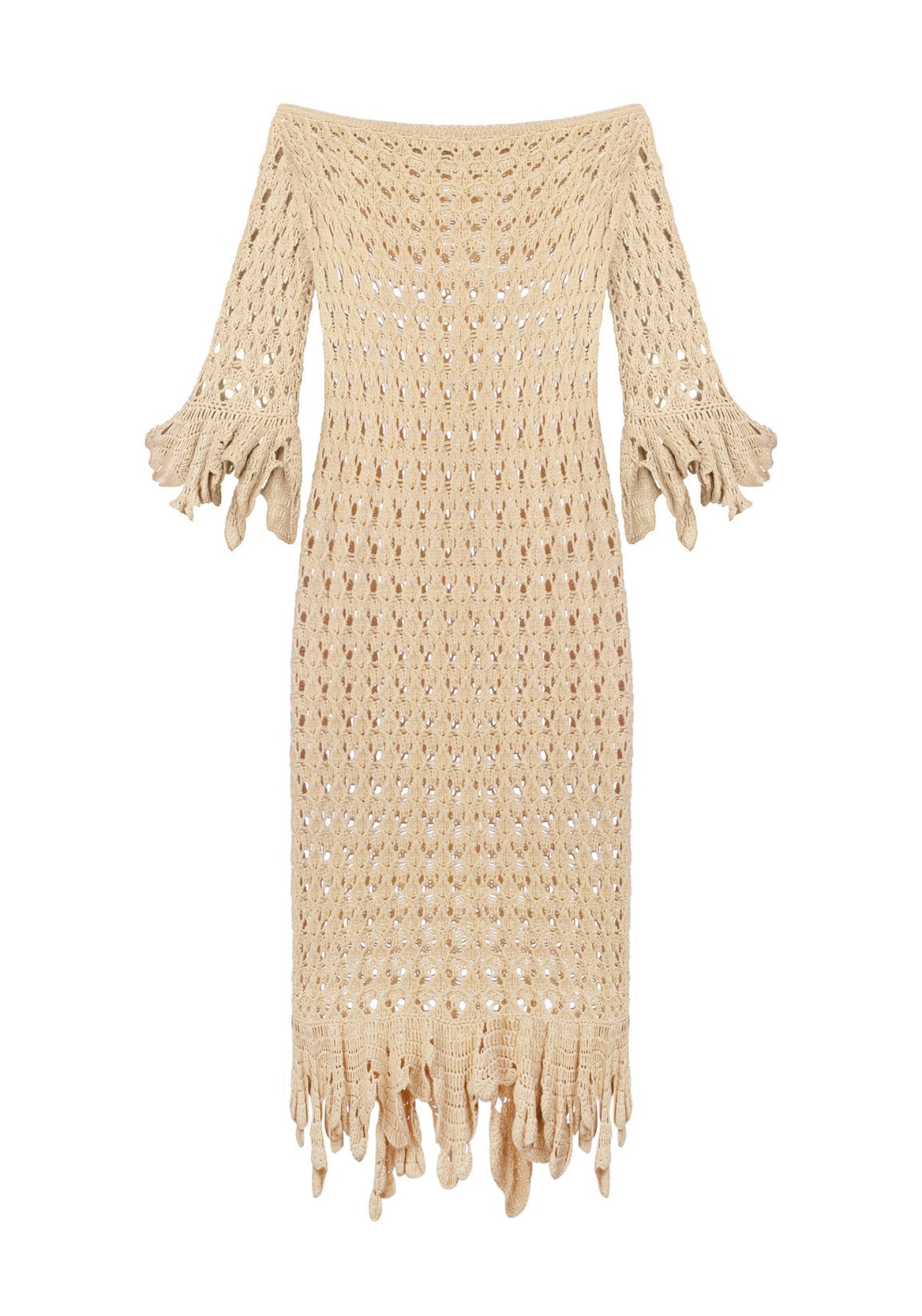 Бежева сукня-кроше