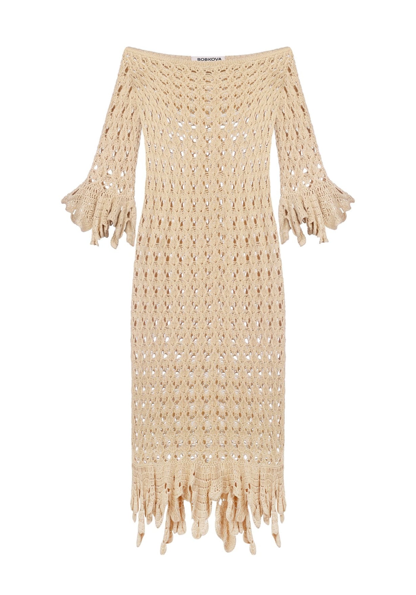 Бежева сукня-кроше