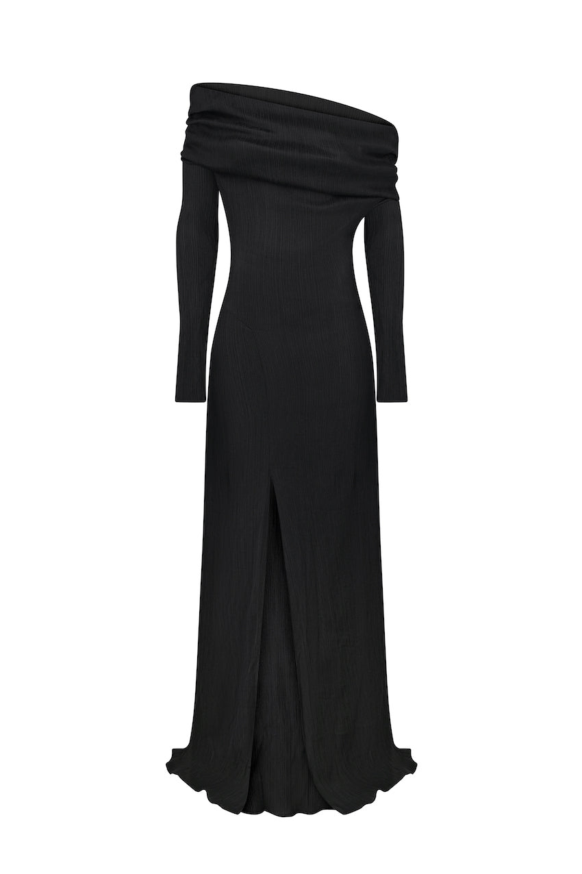 Сукня чорна шовкова з оголенима плечима