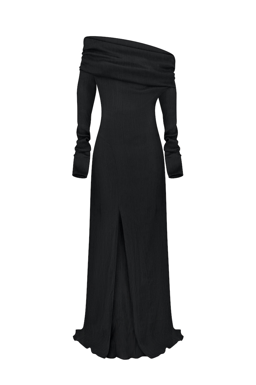 Сукня чорна шовкова з оголенима плечима