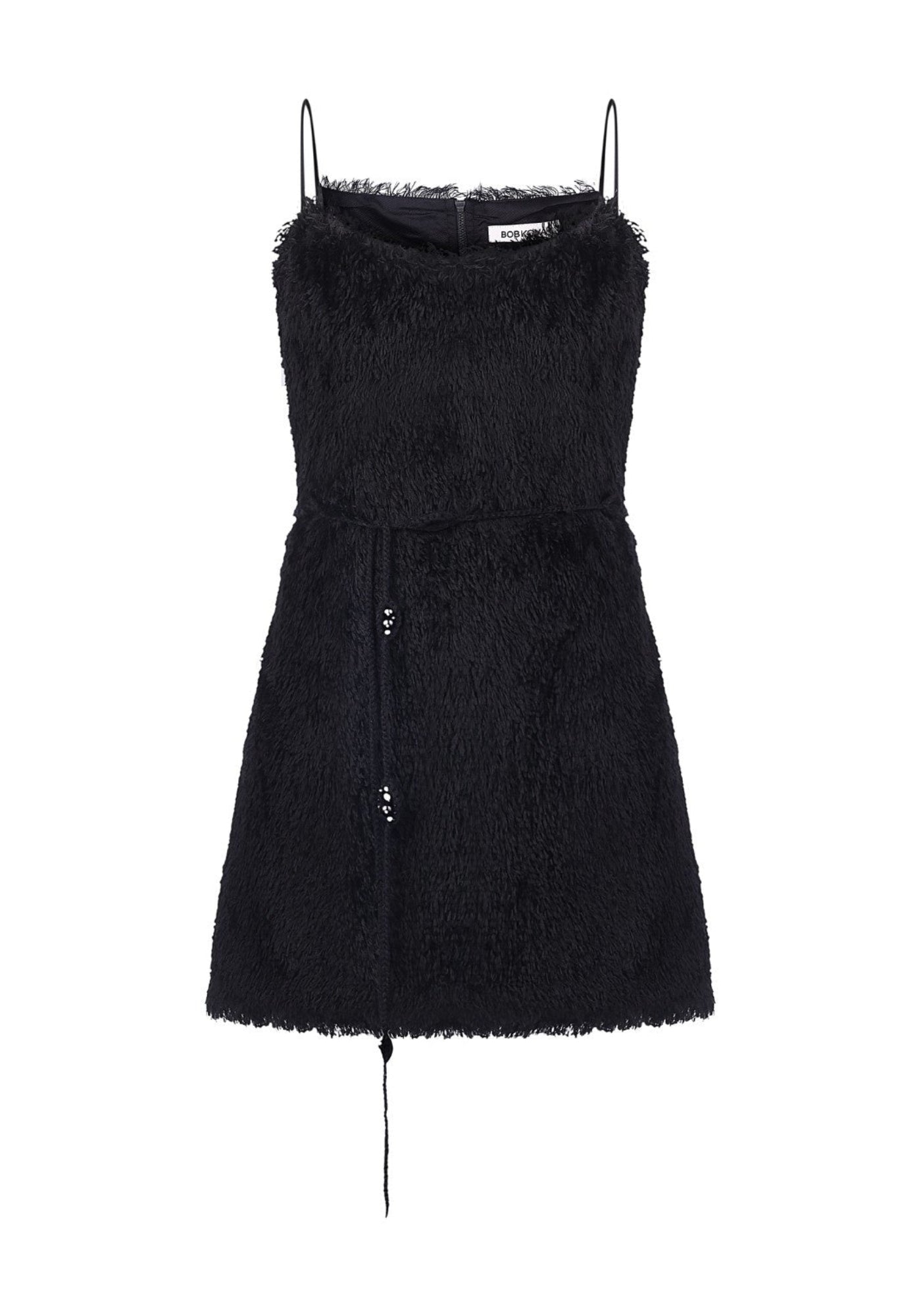 Чорна міні-сукня "шовкові нитки"