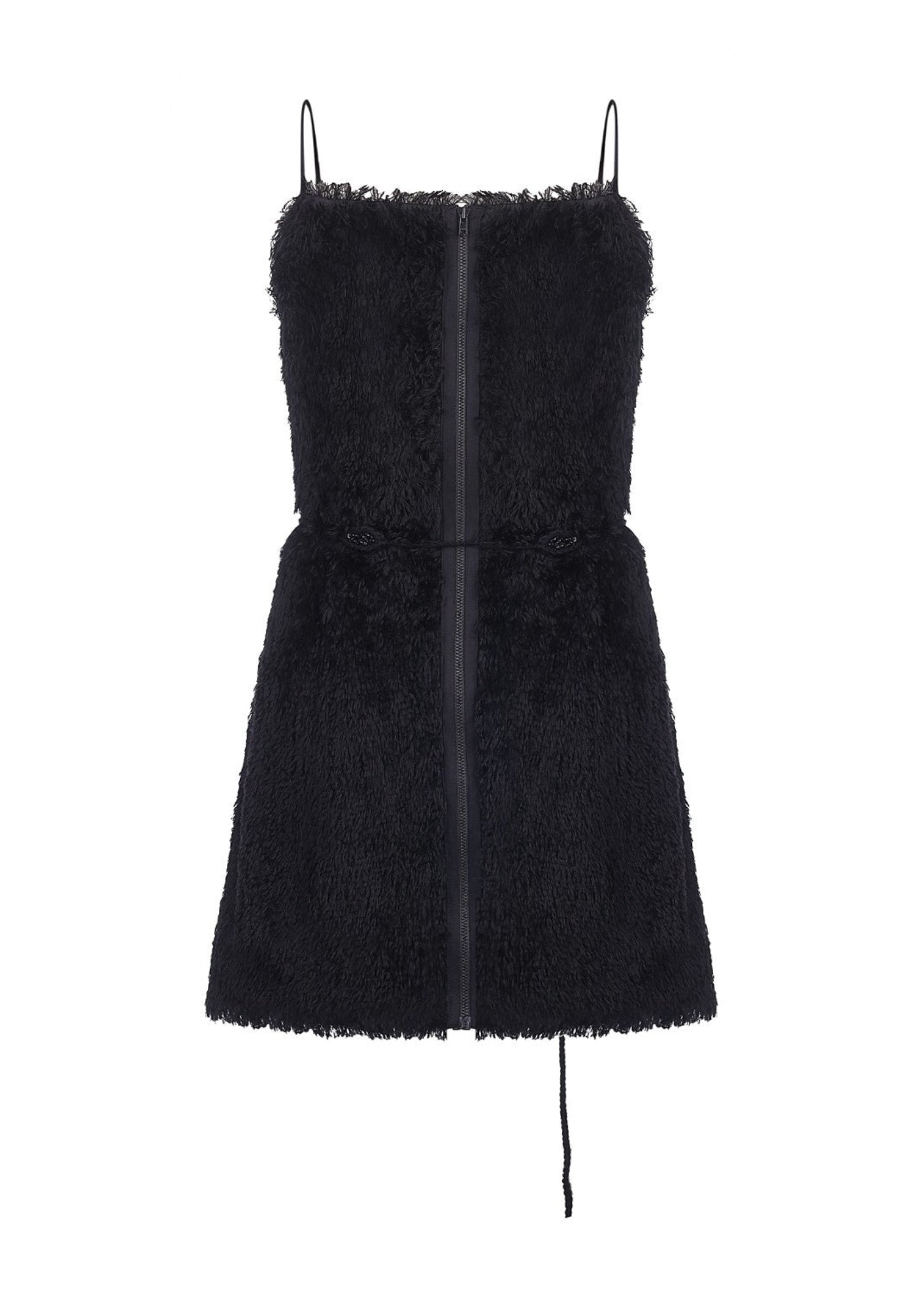 Чорна міні-сукня "шовкові нитки"