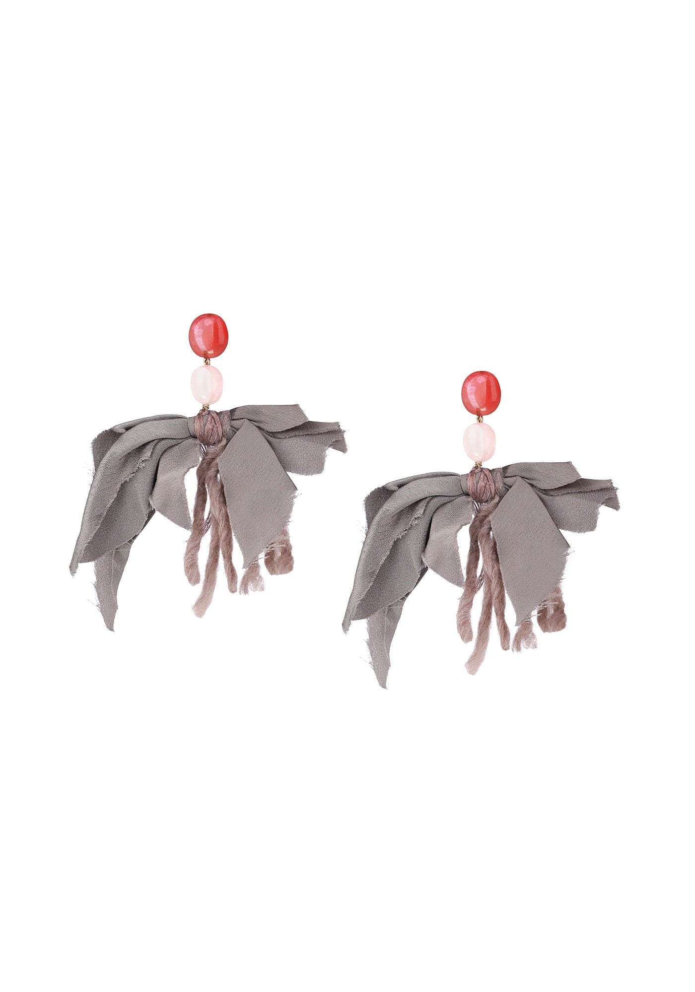 Сережки сірі  з камінням кварц