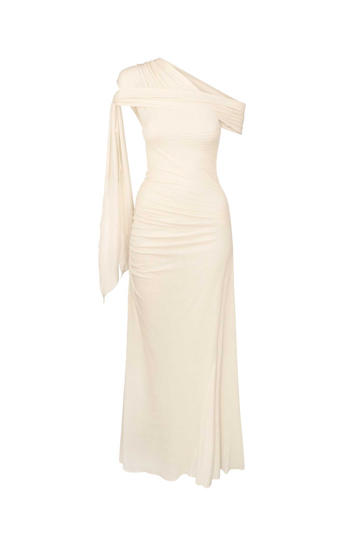 Ванільна трикотажна сукня