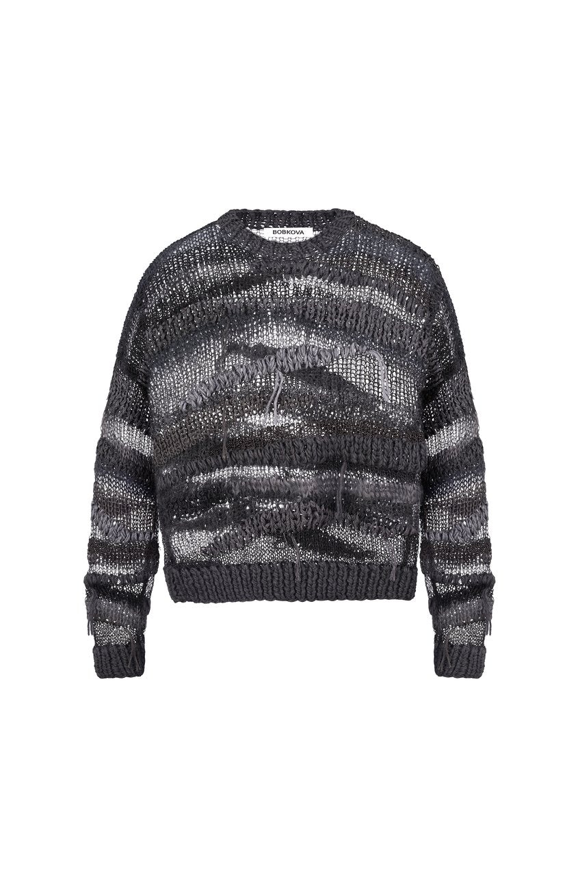 Сірий в'язаний светр