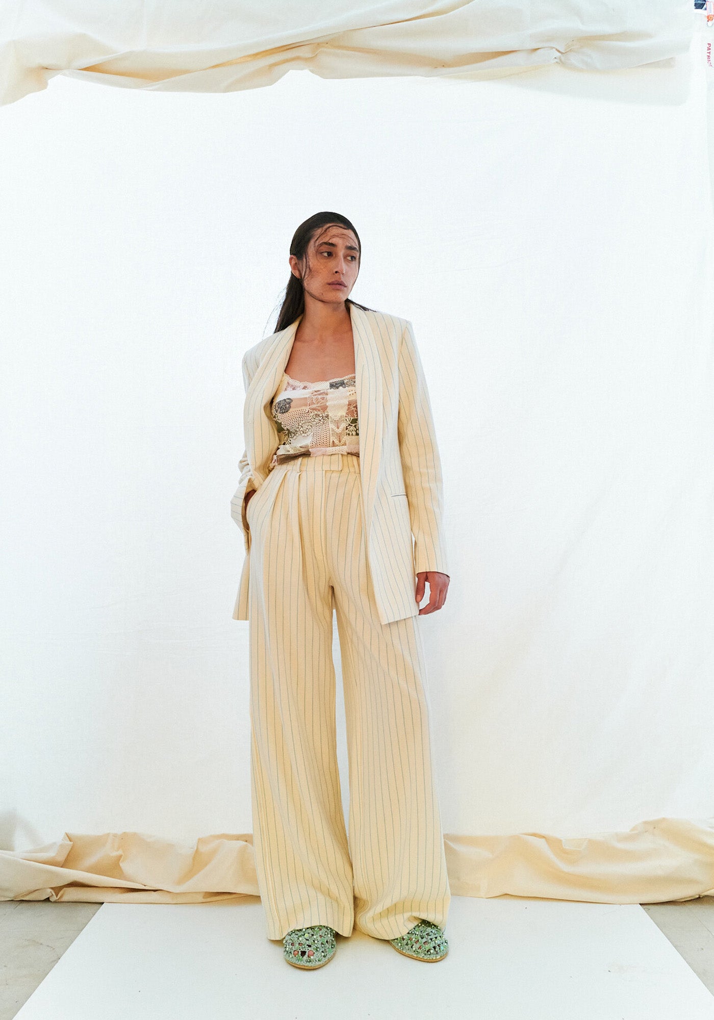 Топ бежевий печворк