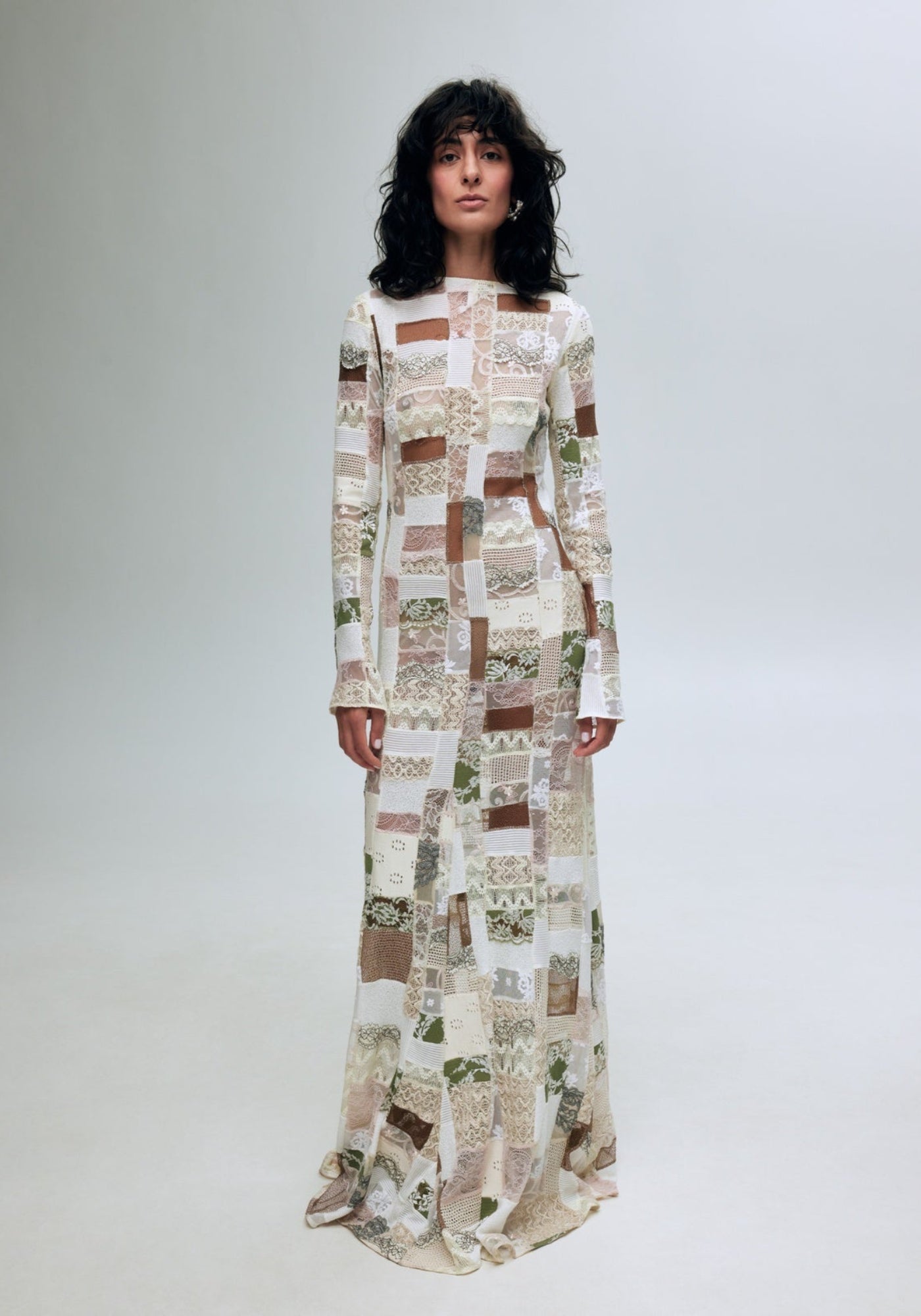 Мереживна сукня максі печворк