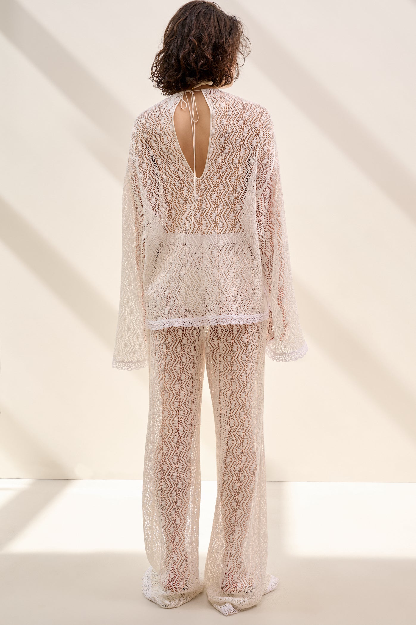 White openwork blouse