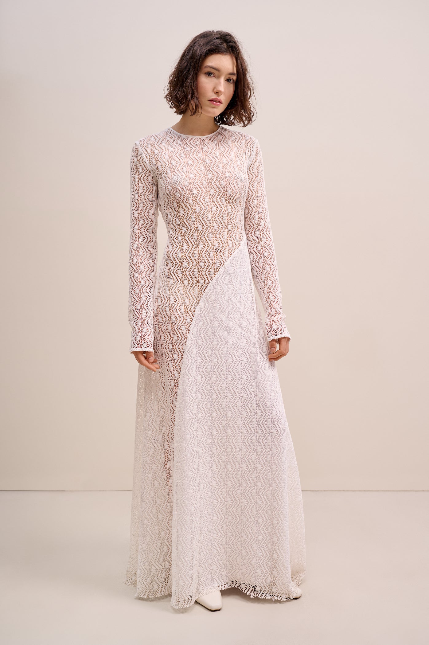 Semi-sheer openwork dress