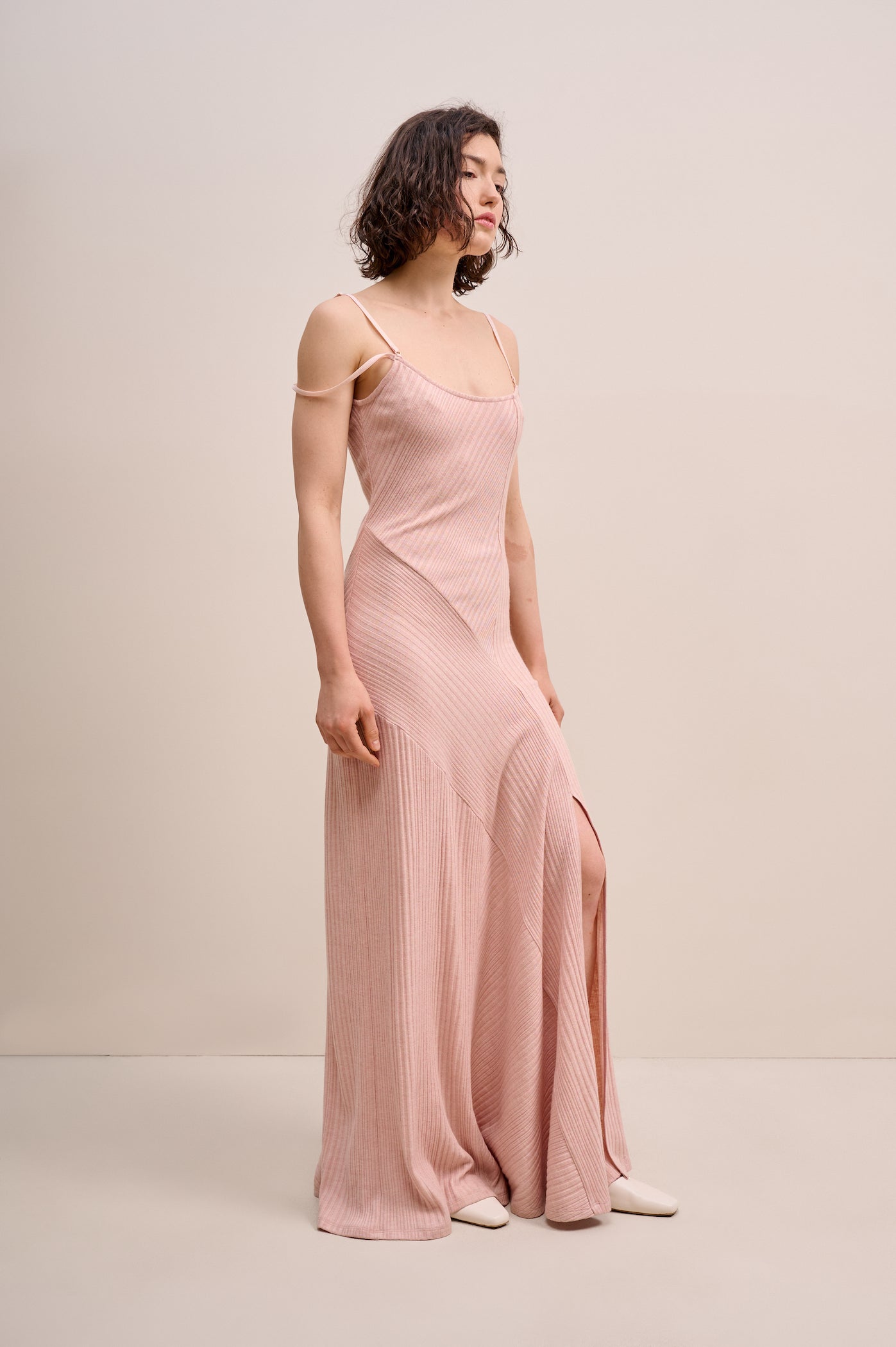 Pink knit dress