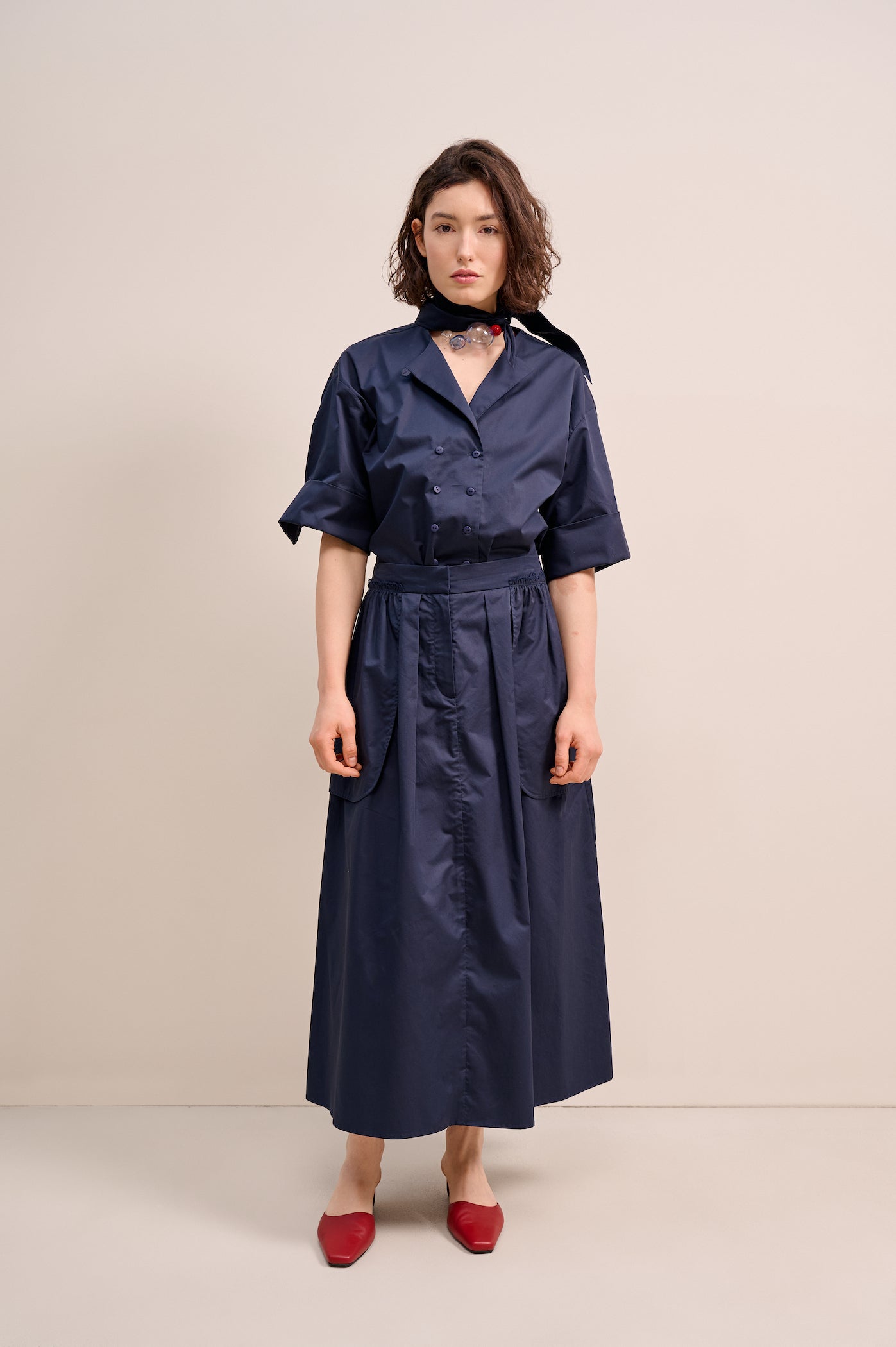 Dark blue shirt