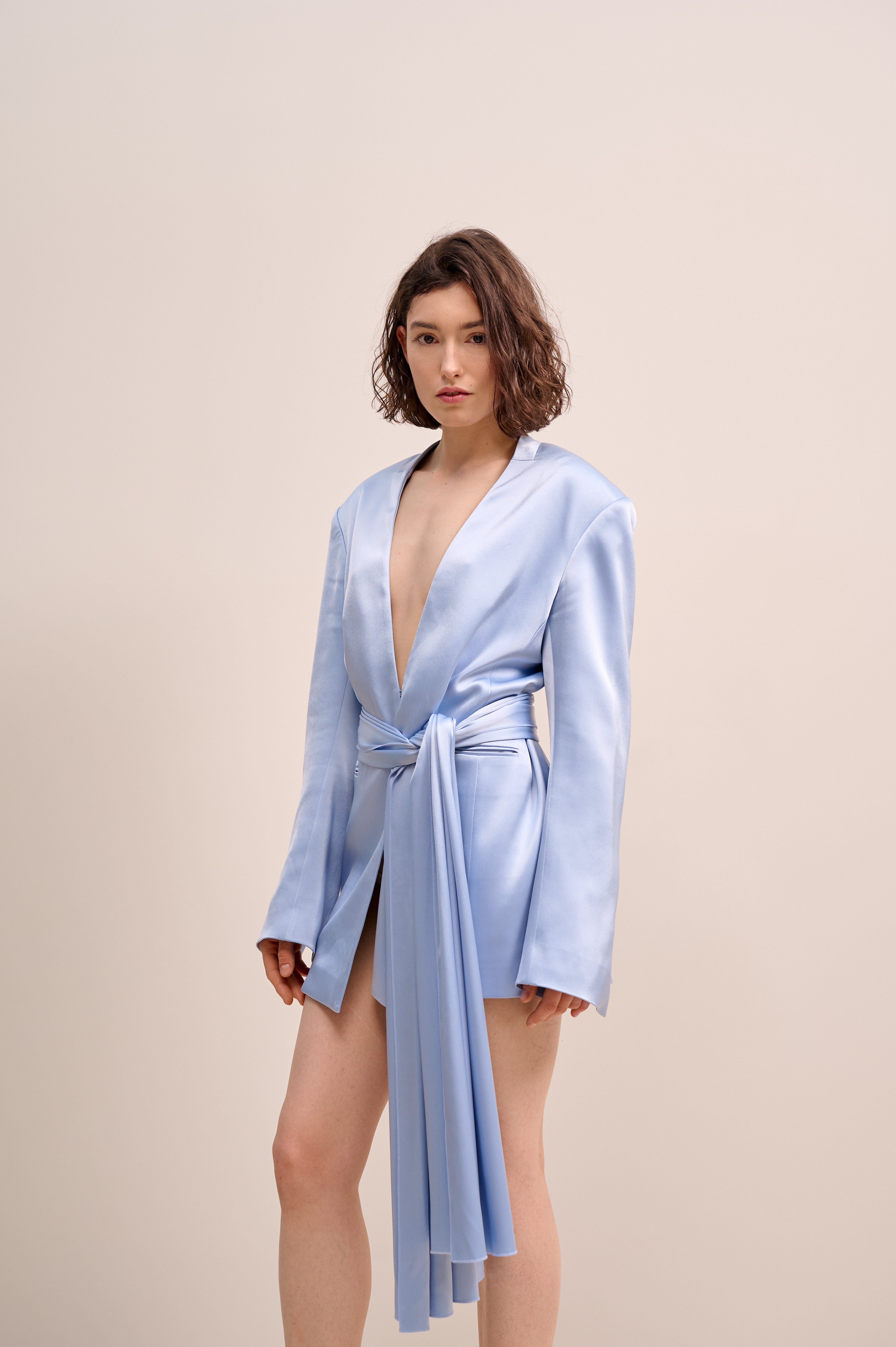 Blue jacket with scarf