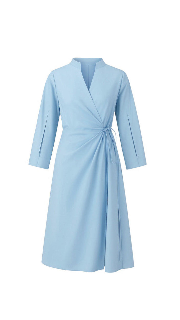 Блакитна асиметрична сукня-сорочка