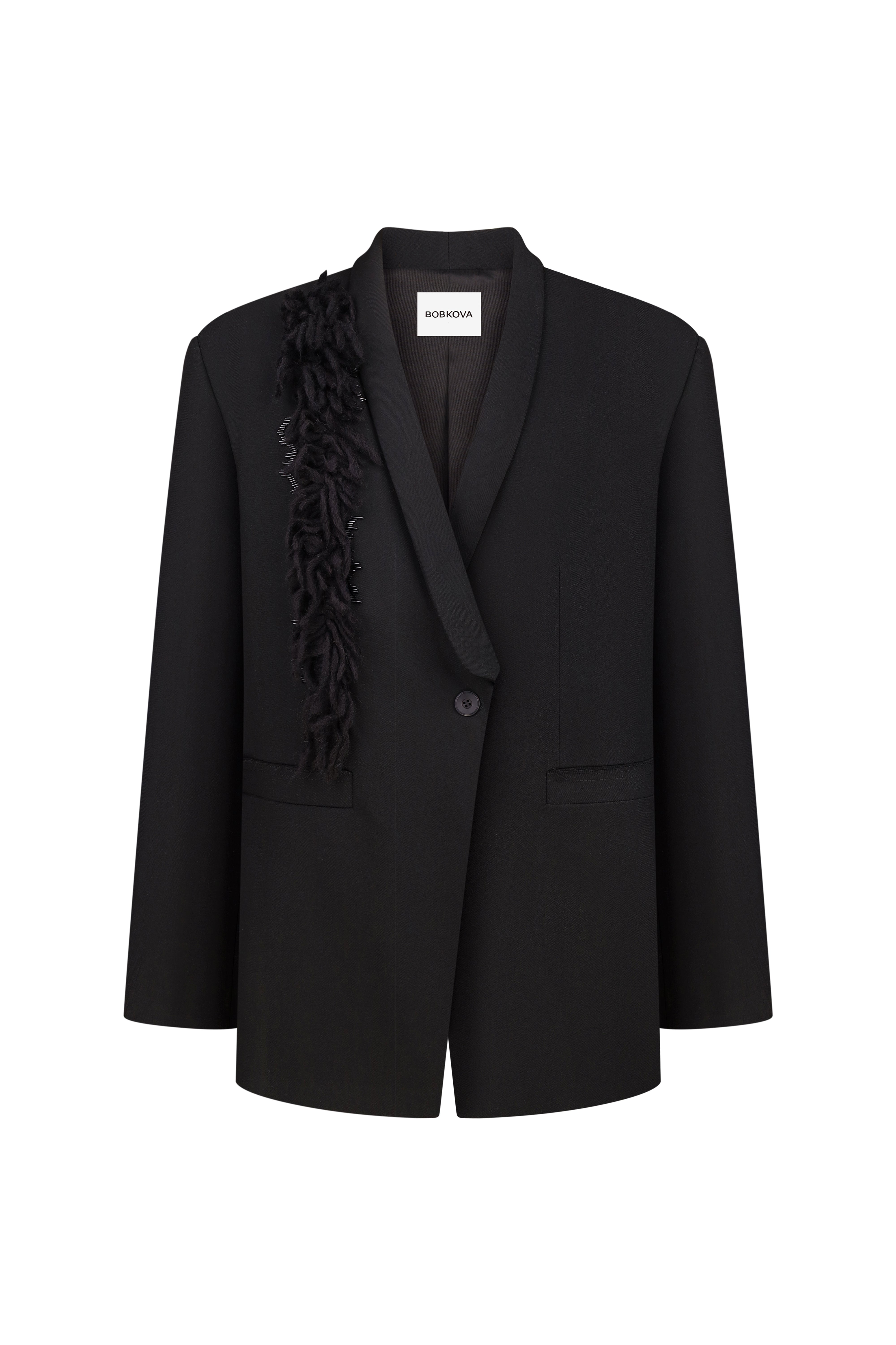 Жакет чорний з вишивкою