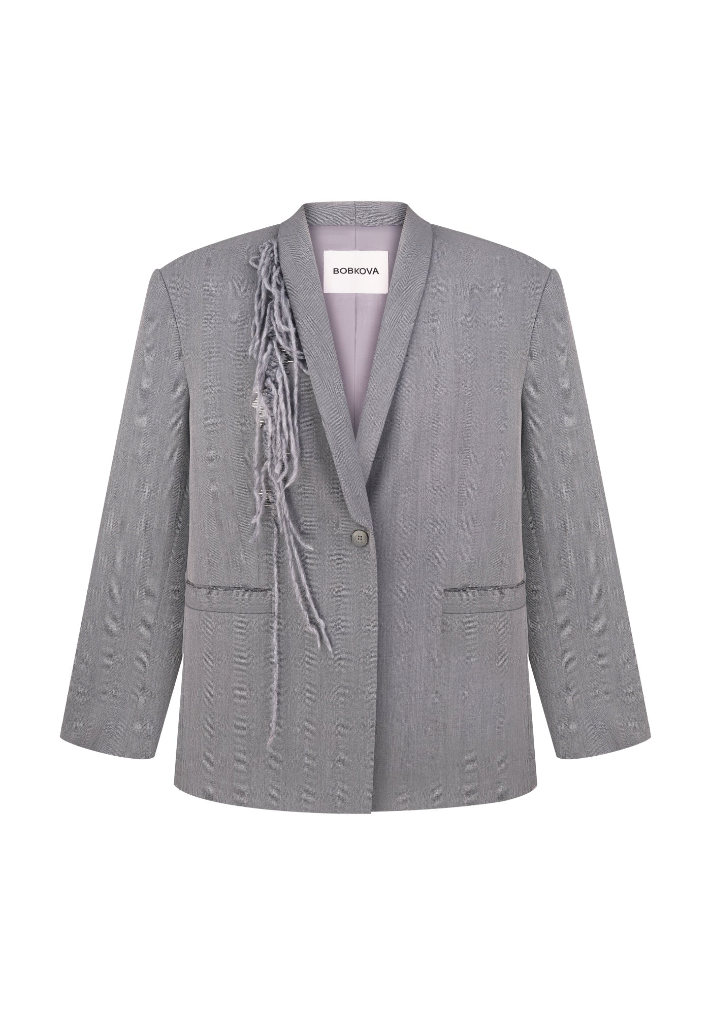 Жакет сірий з вишивкою