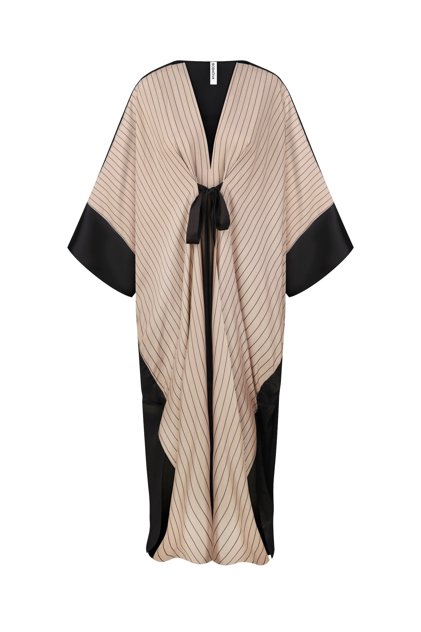 Cream striped poncho dress