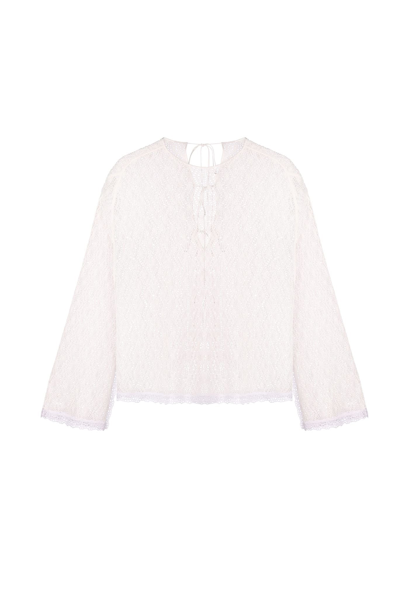 Блуза біла ажурна