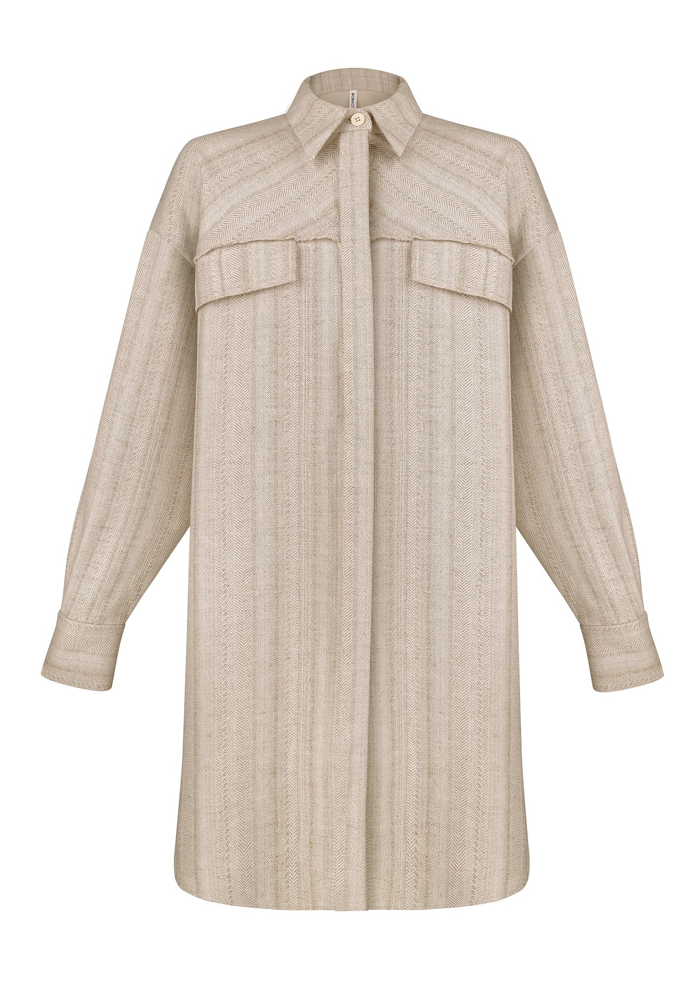 Сорочка з сіро-бежевого твиду