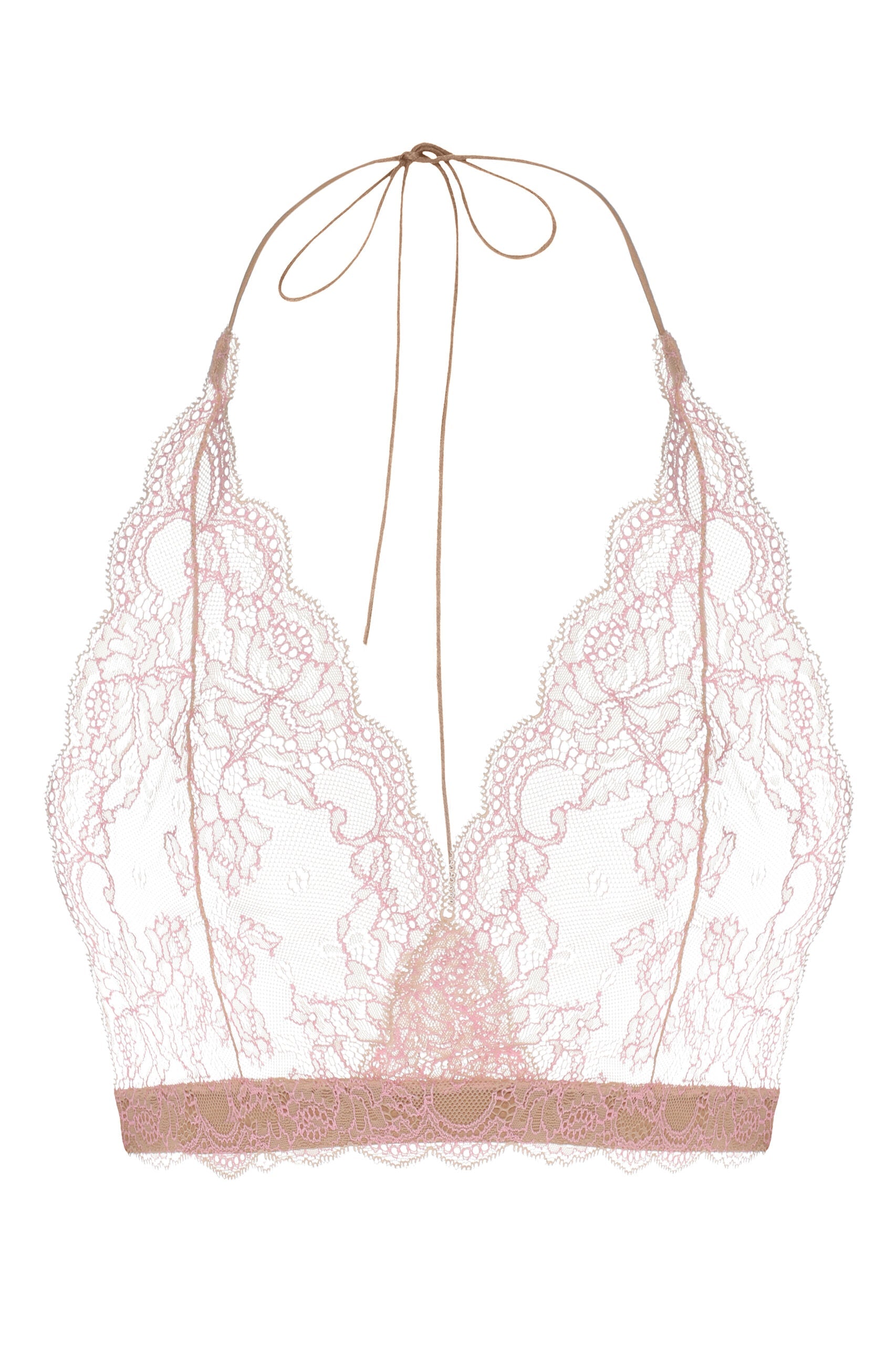 Pink lace bustier