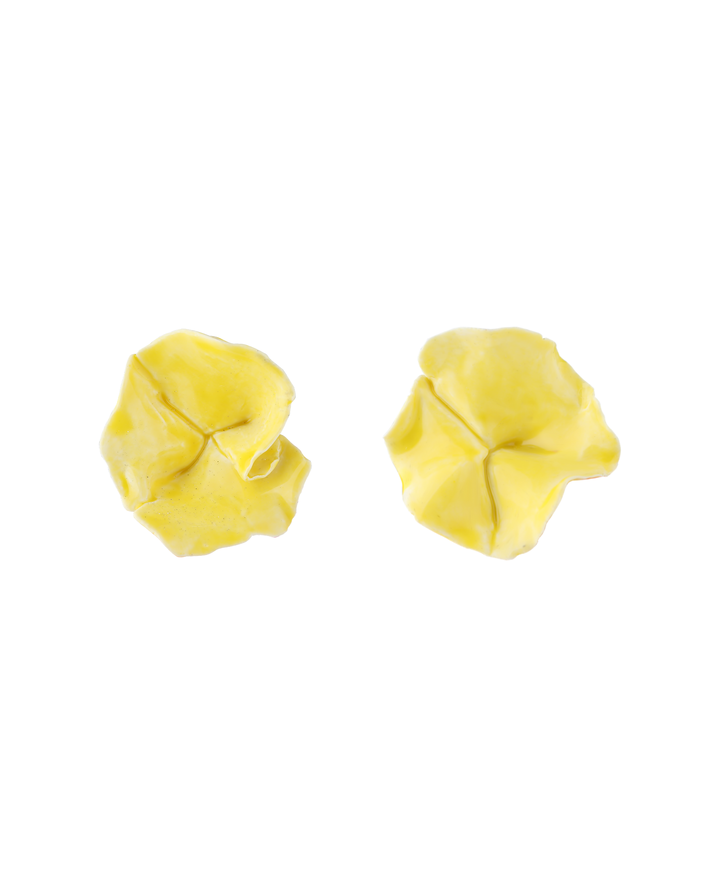 Porcelian mallow yellow mini earrings