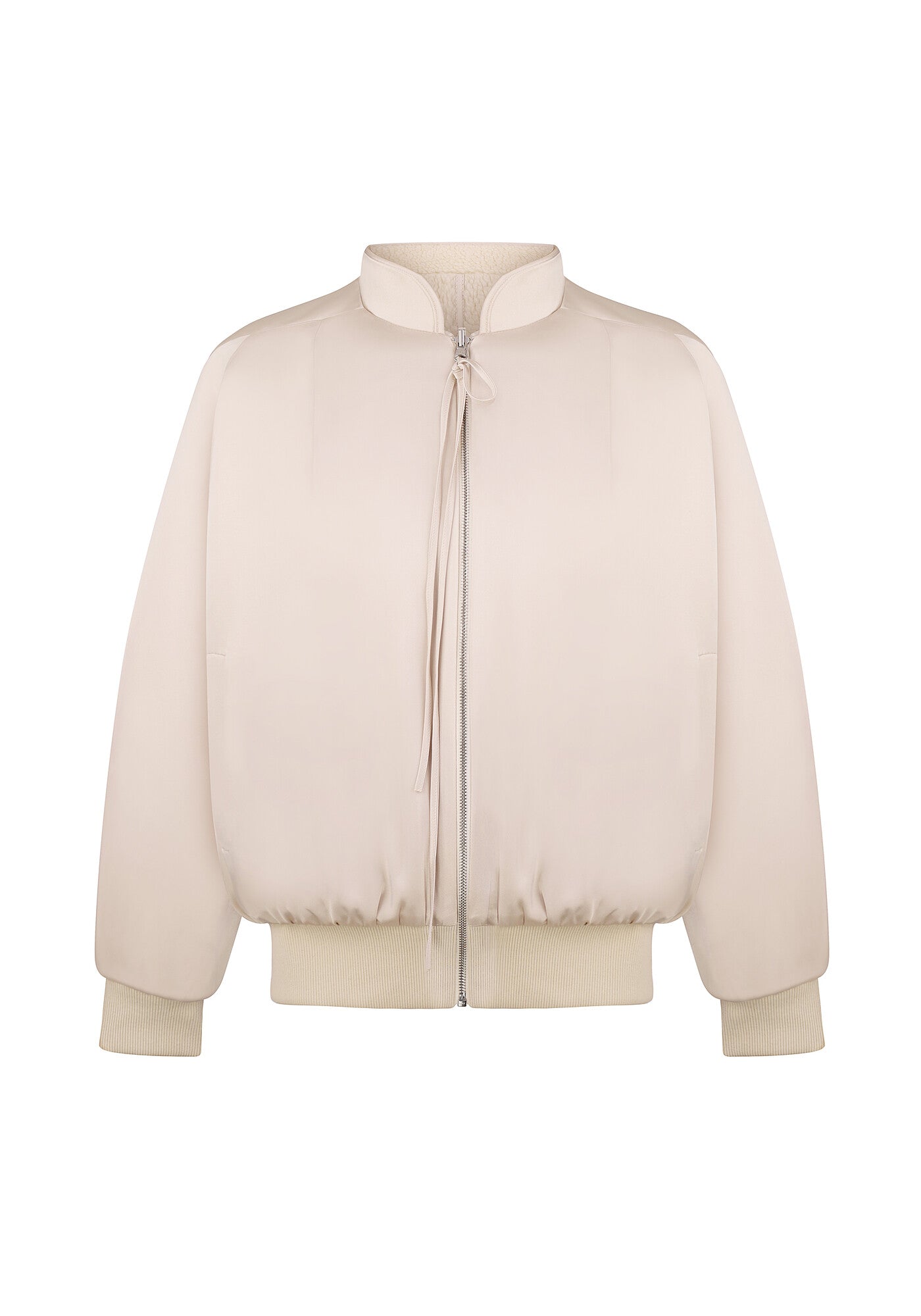 Бомбер двохсторонній с шовку та хутра